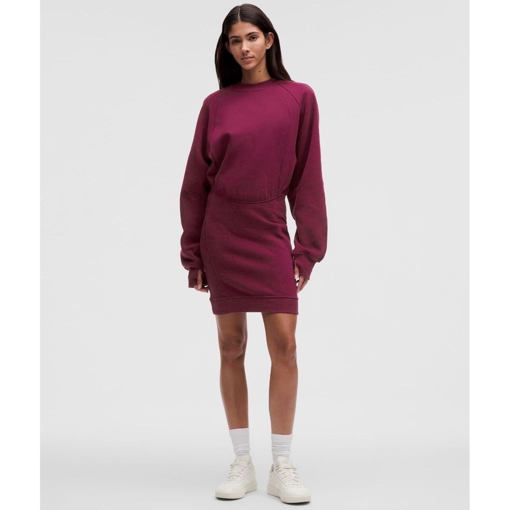 019-Lululemon-Scuba Long-Sleeve Dress-Deep Luxe